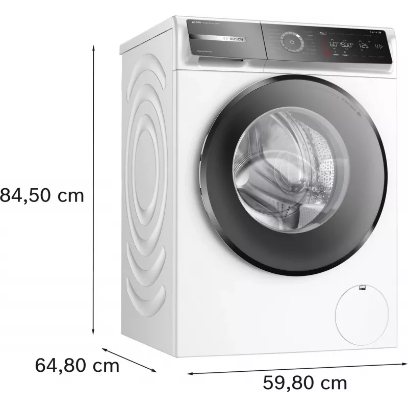 Bosch WGB266A0SN Front Load Washing Machine, 10 kg, 1600 rpm, A Energy Class, White