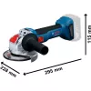 BOSCH X-LOCK Cordless Angle Grinder GWX 18V-8 Professional Solo, 18V, Blue/Black, 125 mm (Bare Tool)