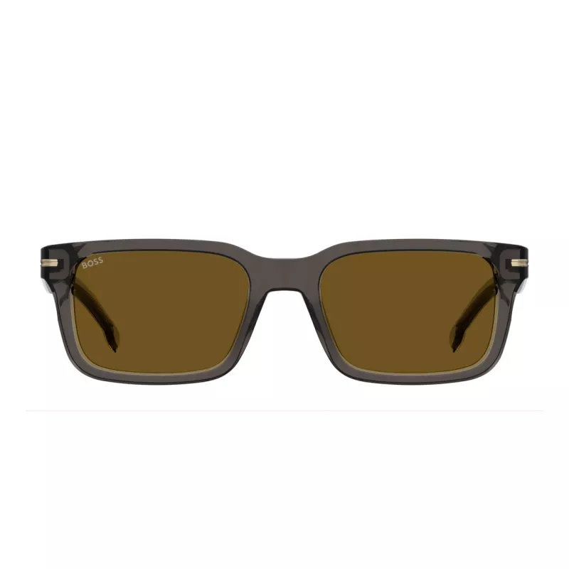 BOSS BOSS1628SKB7 Men's Rectangular Sunglasses Dark Havana Grey