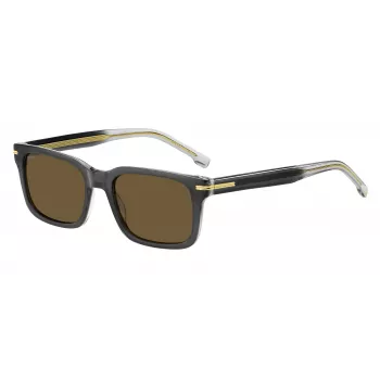 BOSS BOSS1628SKB7 Men's Rectangular Sunglasses Dark Havana Grey