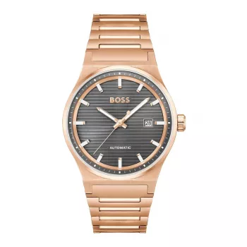 BOSS MAN 1514185 Quartz Analog Watch 41mm Black Dial Leather Strap