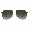 BOSS Man BOSS1447SKJ1G Rectangular Sunglasses - Black Acetate Frame, Grey Polycarbonate Lenses, UV400 Protection