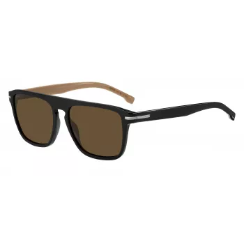 BOSS MAN Sunglasses BOSS1599S807 Rectangular Black Frame Grey Lens 56mm
