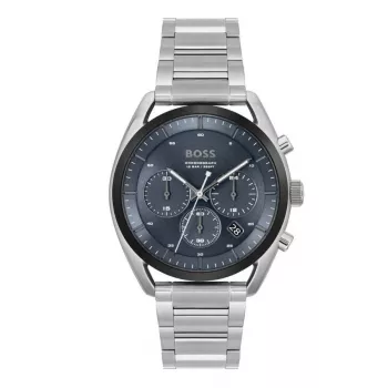 BOSS Men's Skymaster Chronograph Watch 1514093 44mm Stainless Steel Blue Dial