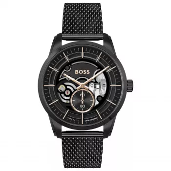 BOSS Men's Velocity Chronograph Quartz Watch 42mm Blue Dial Stainless Steel Mesh 1514035