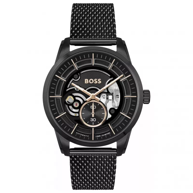 BOSS Men's Velocity Chronograph Quartz Watch 42mm Blue Dial Stainless Steel Mesh 1514035