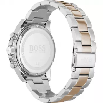 BOSS Men's Watch 1513757 43mm Stainless Steel Blue Dial Brown Leather Chronograph