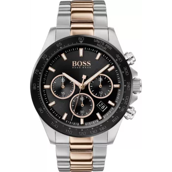 BOSS Men's Watch 1513757 43mm Stainless Steel Blue Dial Brown Leather Chronograph