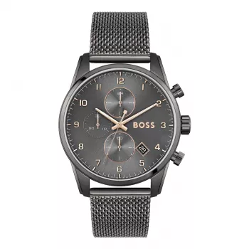 BOSS Men's Watch 1513837 Skymaster Chronograph Blue Dial Stainless Steel 44mm