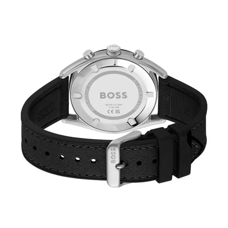 BOSS Men's Watch 1514091 44mm Blue Dial Brown Leather Strap Chronograph Quartz
