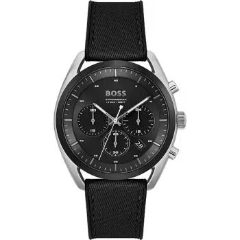 BOSS Men's Watch 1514091 44mm Blue Dial Brown Leather Strap Chronograph Quartz