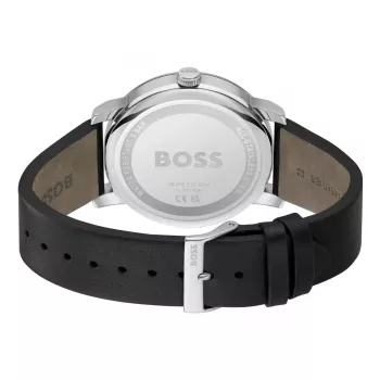 BOSS Men's Watch 1514125 Velocity Quartz Chronograph 44 mm Blue Dial Brown Leather Strap