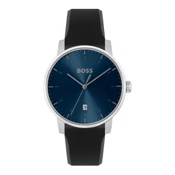 BOSS Men's Watch 1514131 40mm Quartz Chronograph Stainless Steel Case Black Leather Strap