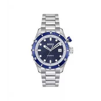 BOSS Men's Watch 1514177 42mm Stainless Steel Blue Dial Chronograph