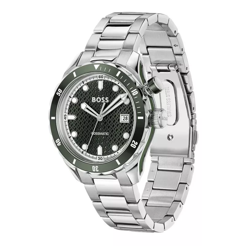 BOSS Men's Watch 1514178 42mm Stainless Steel Blue Dial Chronograph