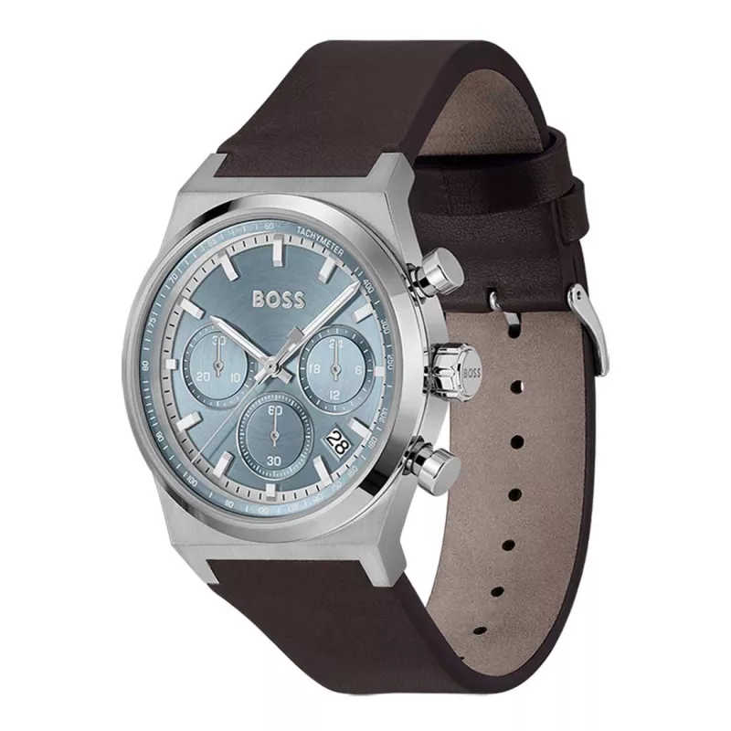BOSS Men's Watch 1514219 41mm Stainless Steel Blue Dial Chronograph