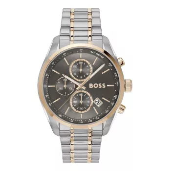BOSS Men's Watch 1514252 44mm Quartz Chronograph Stainless Steel Silicone Black