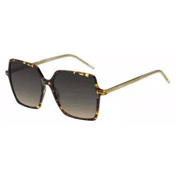 BOSS Women's Sunglasses BOSS1524SHJV Square Havana Acetate Frame Grey Gradient Lens 57mm