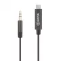 BOYA BY-K2 USB-C to 3.5mm TRRS Audio Adapter Cable (20cm, Black)