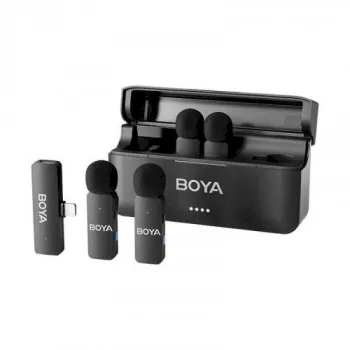 BOYA BY-V4D Wireless Microphone System with 4 Transmitters and 1 Lightning Receiver (Black)