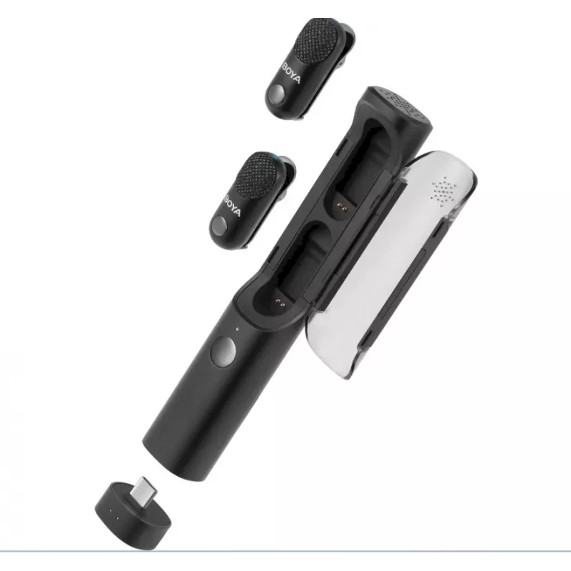 BOYA Magic-02 Wireless Microphone Headphones 2.4GHz USB-C/Lightning/3.5mm Black