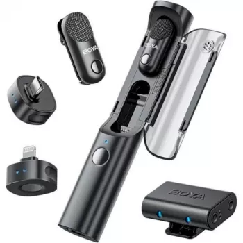 BOYA Magic-02 Wireless Microphone Headphones 2.4GHz USB-C/Lightning/3.5mm Black
