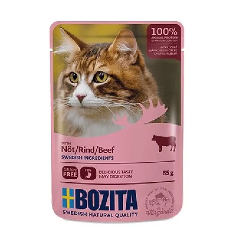 Bozita Beef Chunks in Jelly Wet Cat Food 85g