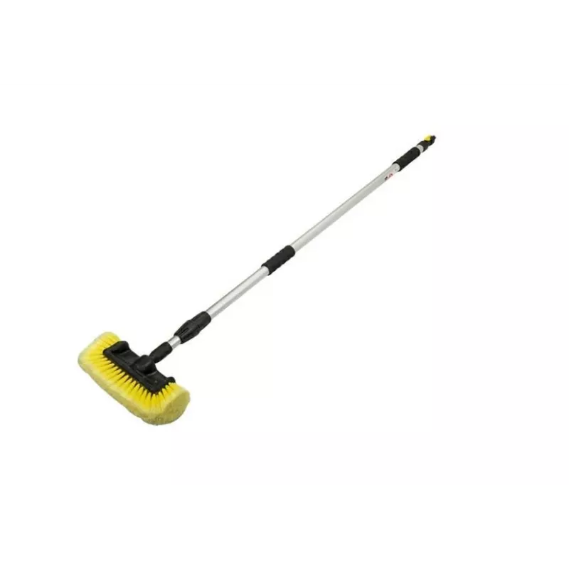 Bradas ESQ2780 Heavy-Duty Scrub Brush for Outdoor Surfaces, Patios, Floors, Ergonomic Grip, Medium-Hard PP Bristles, Green/Grey