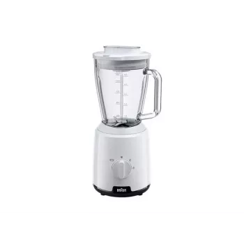 Braun JB1050WH Household PowerBlend 1 Stand Mixer with 1.5 L Glass Blending Jug, Kitchen Helper for Chopping, Pureeing & Mixing, Ice-Crush Function, 2 Speeds, 600 Watt, White (JB1050)