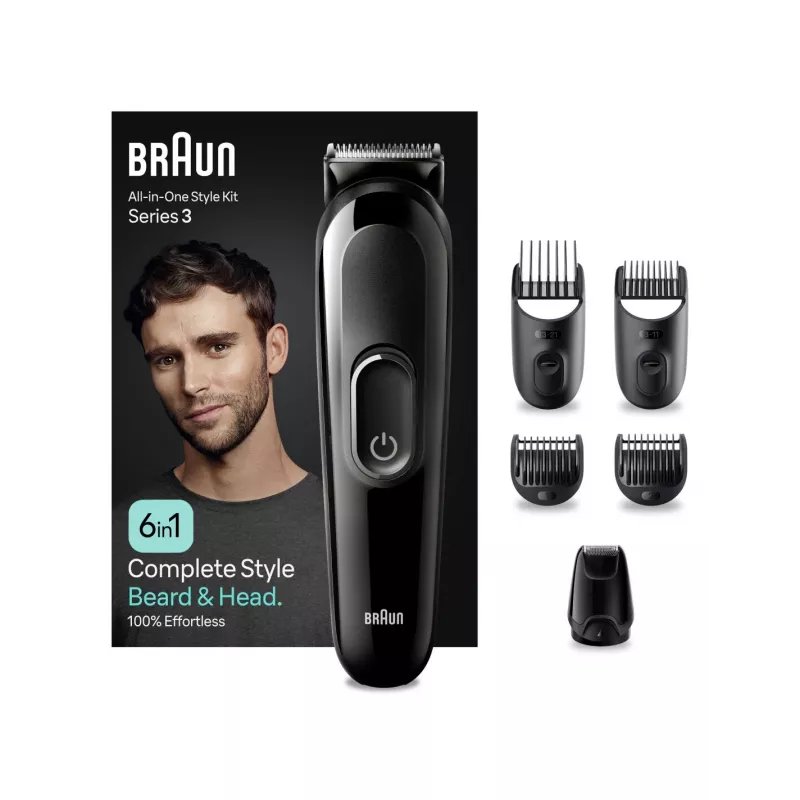 Braun MGK 3420 All-in-One Multi-Grooming Trimmer 6-in-1 Kit for Face, Hair, Nose & Ear