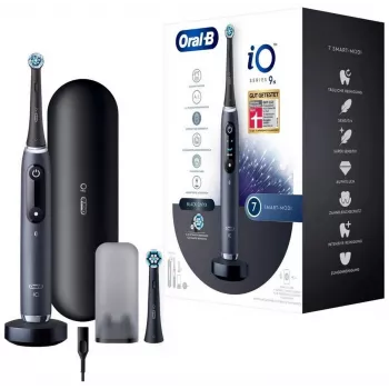 Braun Oral-B iO 9N Electric Toothbrush with 2 Brush Heads and Travel Case, Black Onyx 4210201408680