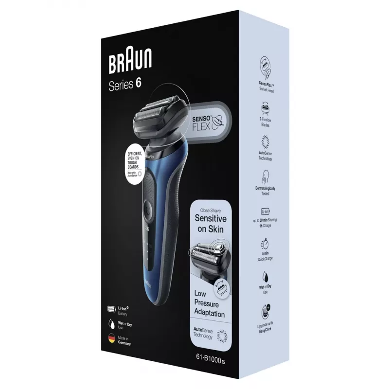 Braun Series 61 - B1000s Electric Shaver Wet & Dry Blue