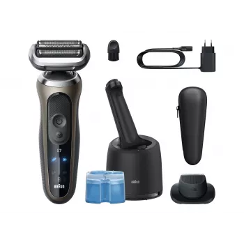 Braun Series 7 72-C7200cc Electric Shaver with SensoFlex and SmartCare Center, Brown