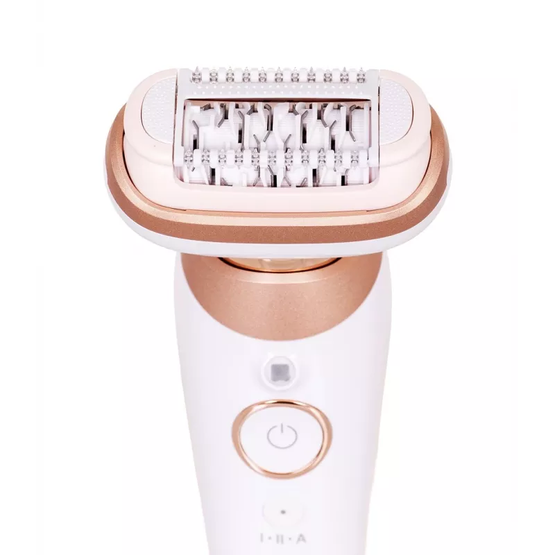 Braun Silk-épil 9 3D SES9-481 Wet & Dry Cordless Epilator with 40 Tweezers, SensoSmart, Smartlight, Trimmer, White/Rose Gold