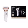 Braun Silk-épil 9 3D SES9-481 Wet & Dry Cordless Epilator with 40 Tweezers, SensoSmart, Smartlight, Trimmer, White/Rose Gold