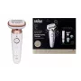 Braun Silk-épil 9 3D SES9-481 Wet & Dry Cordless Epilator with 40 Tweezers, SensoSmart, Smartlight, Trimmer, White/Rose Gold