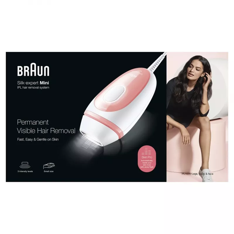 Braun Silk-expert PL1000 IPL Hair Removal Device, Pink & White