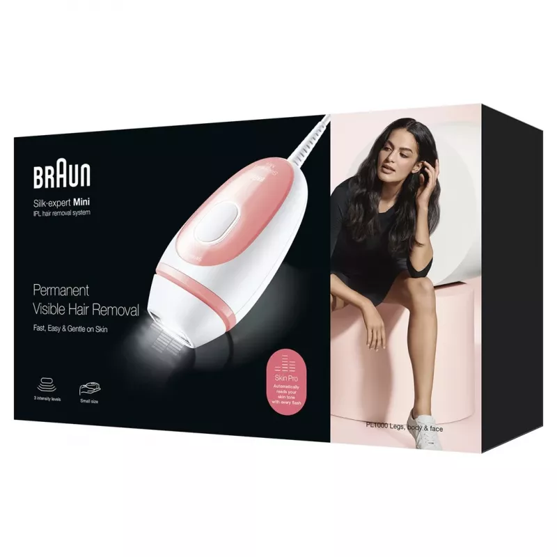 Braun Silk-expert PL1000 IPL Hair Removal Device, Pink & White