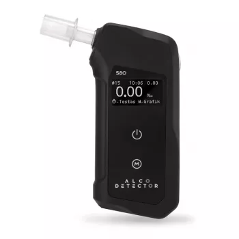 Breathalyzer Alcodetector S80 - Electrochemical Fuel Cell, Color TFT Display, USB Rechargeable