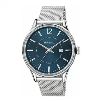 BREIL TW1560 Men's Quartz Watch 44mm Black Dial Leather Strap
