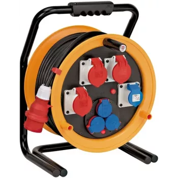 Brennenstuhl 1319110010 Cable Reel 40m H07RN-F 3G2.5 IP44 4 Schuko Sockets Black/Orange