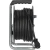 Brennenstuhl 30m IP44 Cable Reel H07RN-F 3G2.5 with 3 Type E Sockets, Thermal Cut-Out, Blue Cable, Black Reel