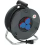 Brennenstuhl 30m IP44 Cable Reel H07RN-F 3G2.5 with 3 Type E Sockets, Thermal Cut-Out, Blue Cable, Black Reel