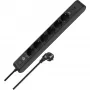 BRENNENSTUHL 6-Way Power Strip with 1x USB-C, 1x USB-A, Surge Protection 13,500A, 2m Cable, Black/Anthracite