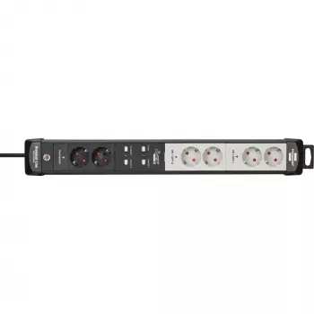 BRENNENSTUHL Connect Premium-Line WLAN Power Strip 6-Way (Black/Light Grey, 3m, Timer, Voice Control)
