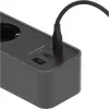 Brennenstuhl Ecolor Power Strip 4-Way with 2x USB-C, 1x USB-A, 1.5m Cable, Safety Switch, Black/Anthracite