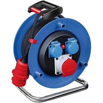 Brennenstuhl Garant CEE 1 Cable Reel H07RN-F 5G2.5 20m 3 CEE Sockets IP44 Black 400V 16A 1237990