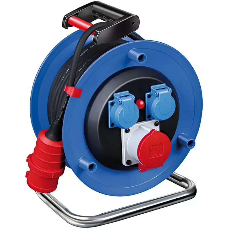 Brennenstuhl Garant CEE 1 Cable Reel H07RN-F 5G2.5 20m 3 CEE Sockets IP44 Black 400V 16A 1237990