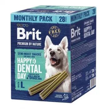 BRIT Premium by Nature Dog Dental Snacks L – Chicken Flavour Dental Chews for Large Breeds, 28 Pieces