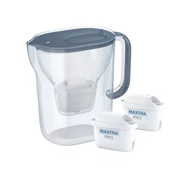 Brita Style Essential+ Water Filter Jug with 2 MaxtraPro PP Cartridges (2.4L, Dark Blue)